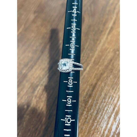 D.Y. 925 Prasiolite/Diamonds Albion Ring - Picture 11 of 12